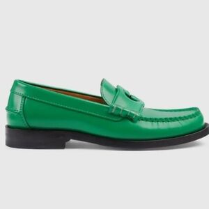 EUC Women’s Gucci Interlocking GG Loafers Emerald Green Size 39 US9